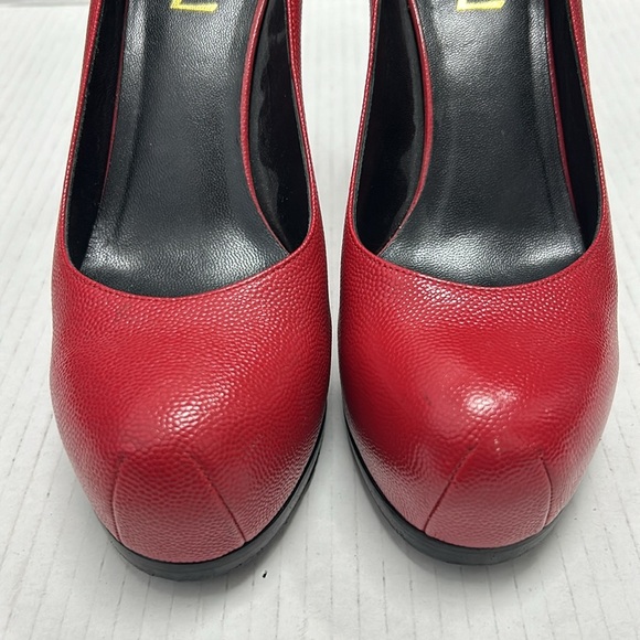 Saint Laurent red platform pumps - Picture 5 of 8